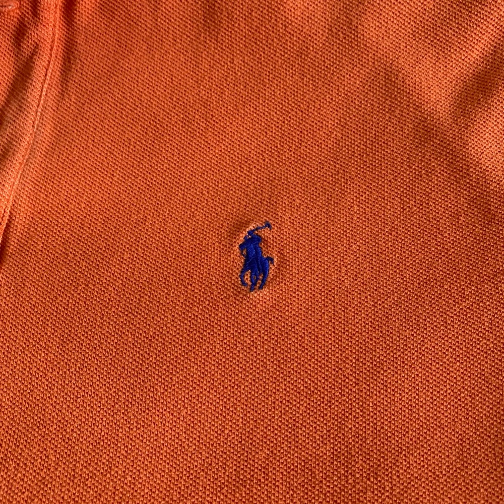 Polo shirt - Orange with blue polo - Picture 3 of 7